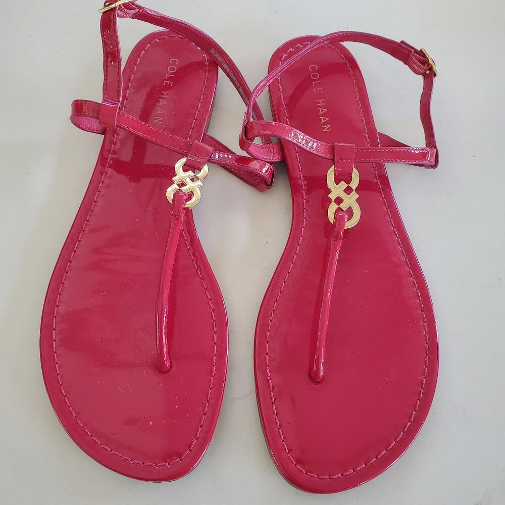 Cole Haan Fuchsia Pink Leather Thong Sandals size 9M